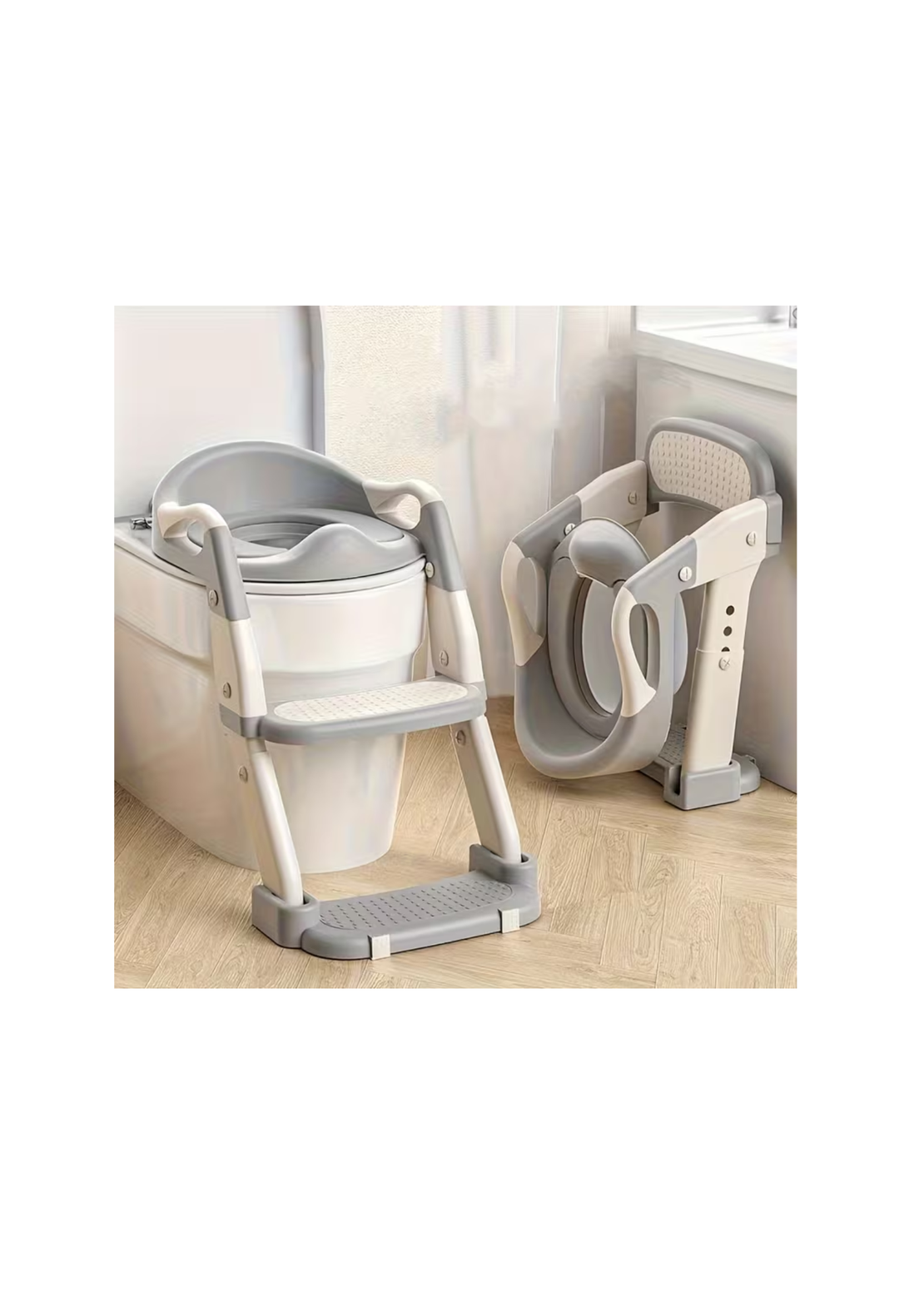 סיר גמילה מתקפל עם מדרגות – פתרון מושלם לתהליך הגמילה - אפור