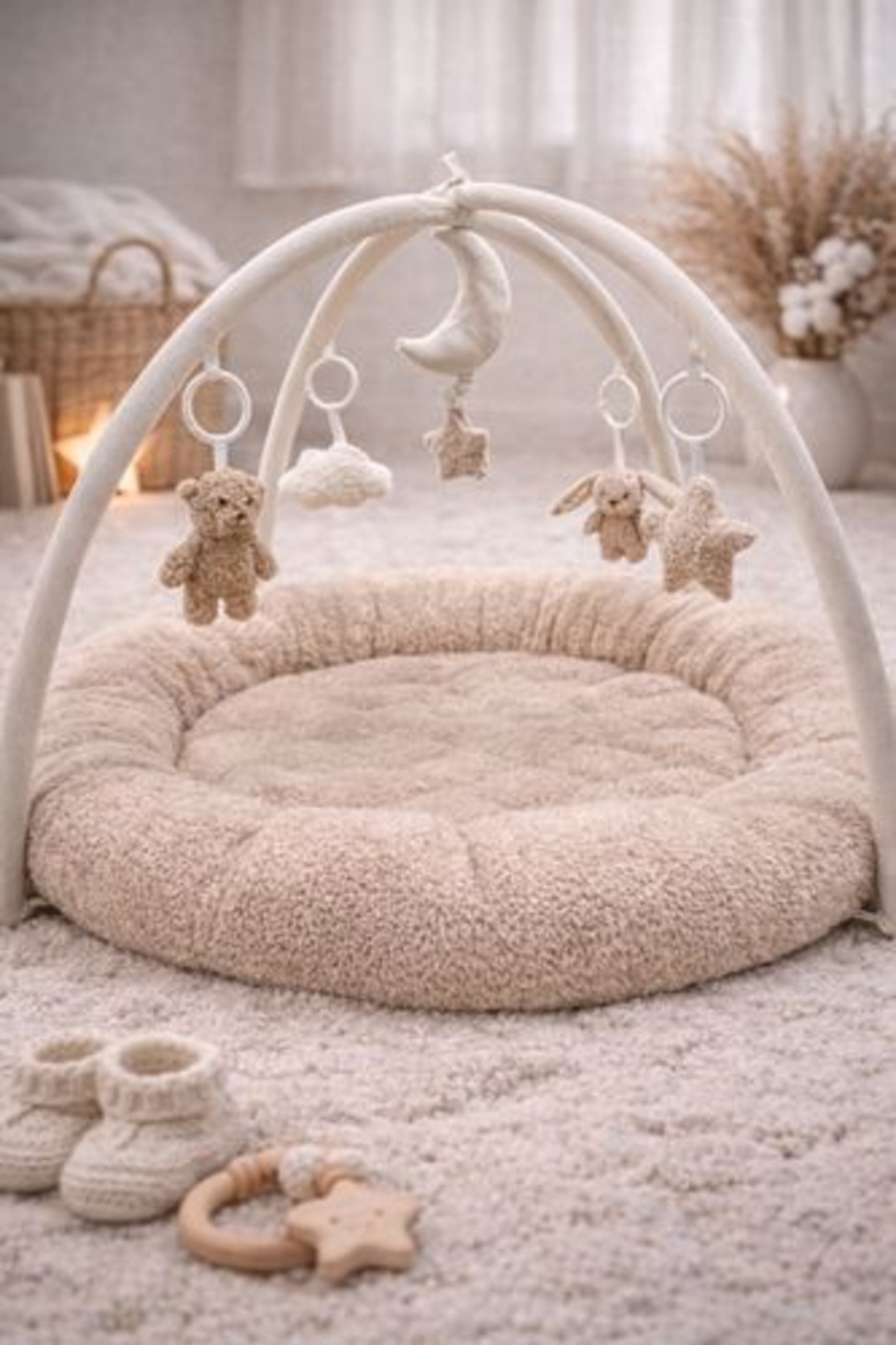 אוניברסיטה ומשטח פעילות לתינוק מרופד במיוחד - ספארי עגול Nuni