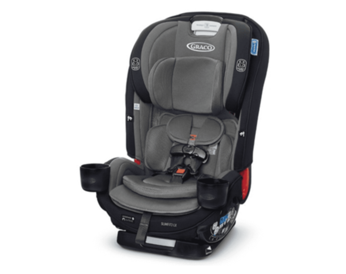 כיסא בטיחות משולב בוסטר SlimFit3 LX - אפור/שחור Stanford