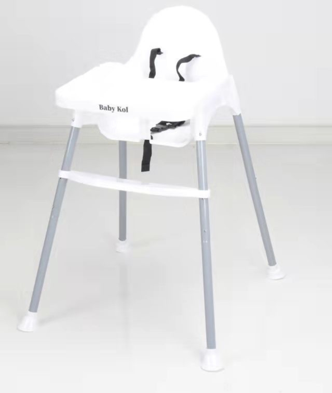 כיסא אוכל 2ב1 לבן  baby kol