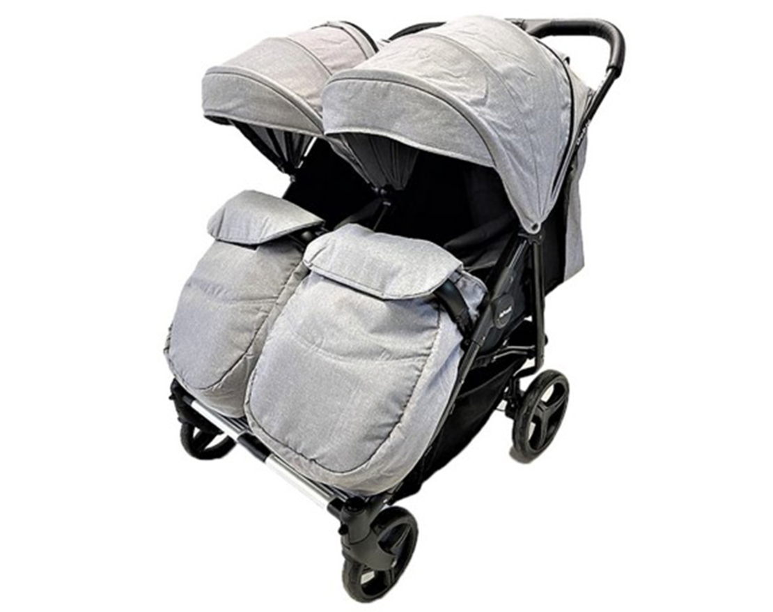 עגלת תאומים דובלו מבית אינפנטי Infanti Doblo בצבע שחור