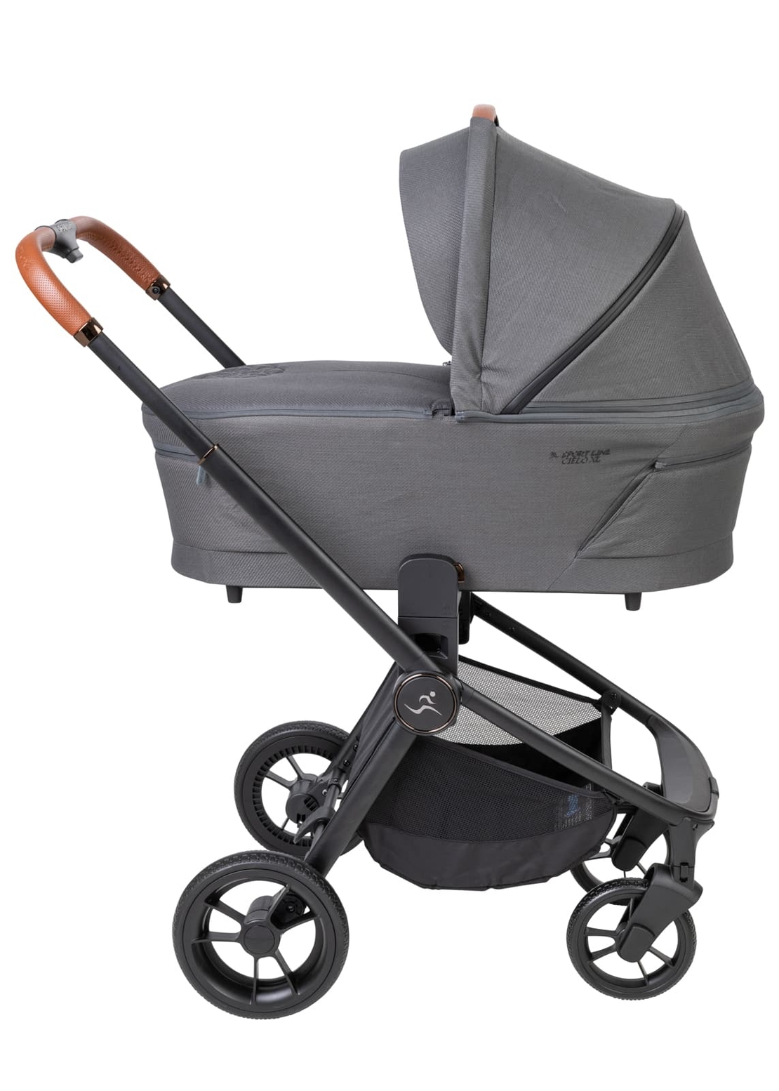 עגלת ספורטליין אקסל CIELO XL UNIQUE 2024 אפור ידית חומה SPORTLINE