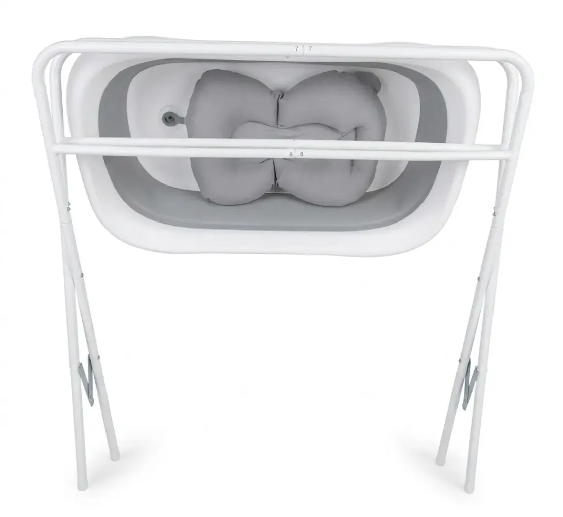 אמבטיית סיליקון מתקפלת עם סטנד צינורית וצופי FG1170A-לבן בז Infanti