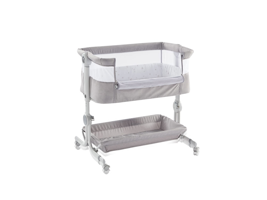 עריסה מתחברת אפור בהיר מאיה BABY QUEENIX