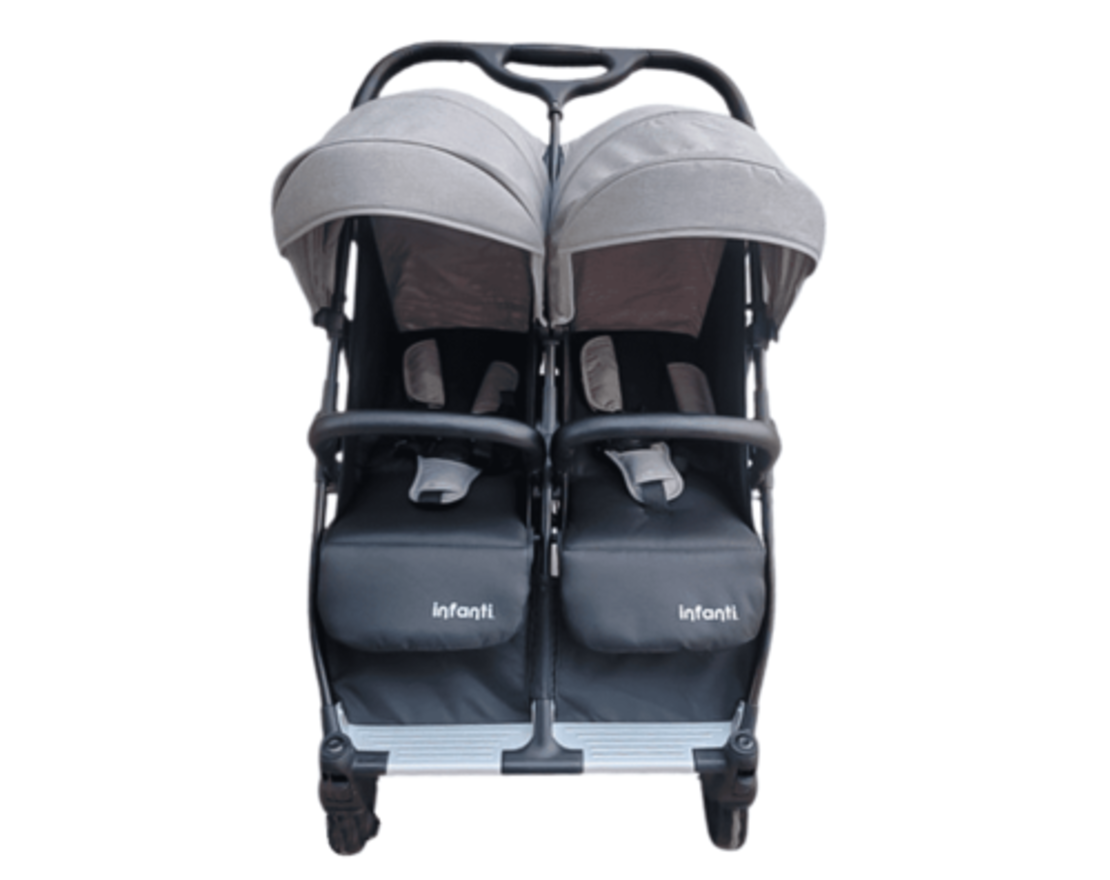 עגלת תאומים מיניאטור אפור / GREY אינפנטי INFANTI