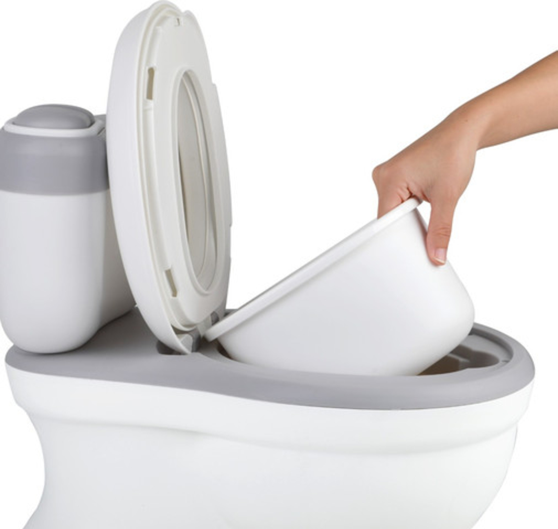 סיר גמילה בצורת אסלה עם קולות הורדת מים