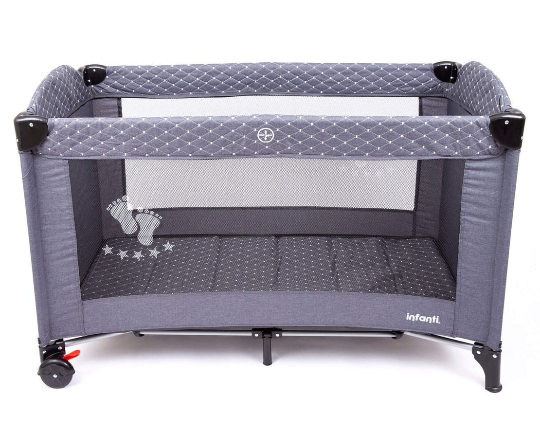 לול פלטינום דו קומתי PLATINUM - אפור כהה Dark Grey Quilt Infanti