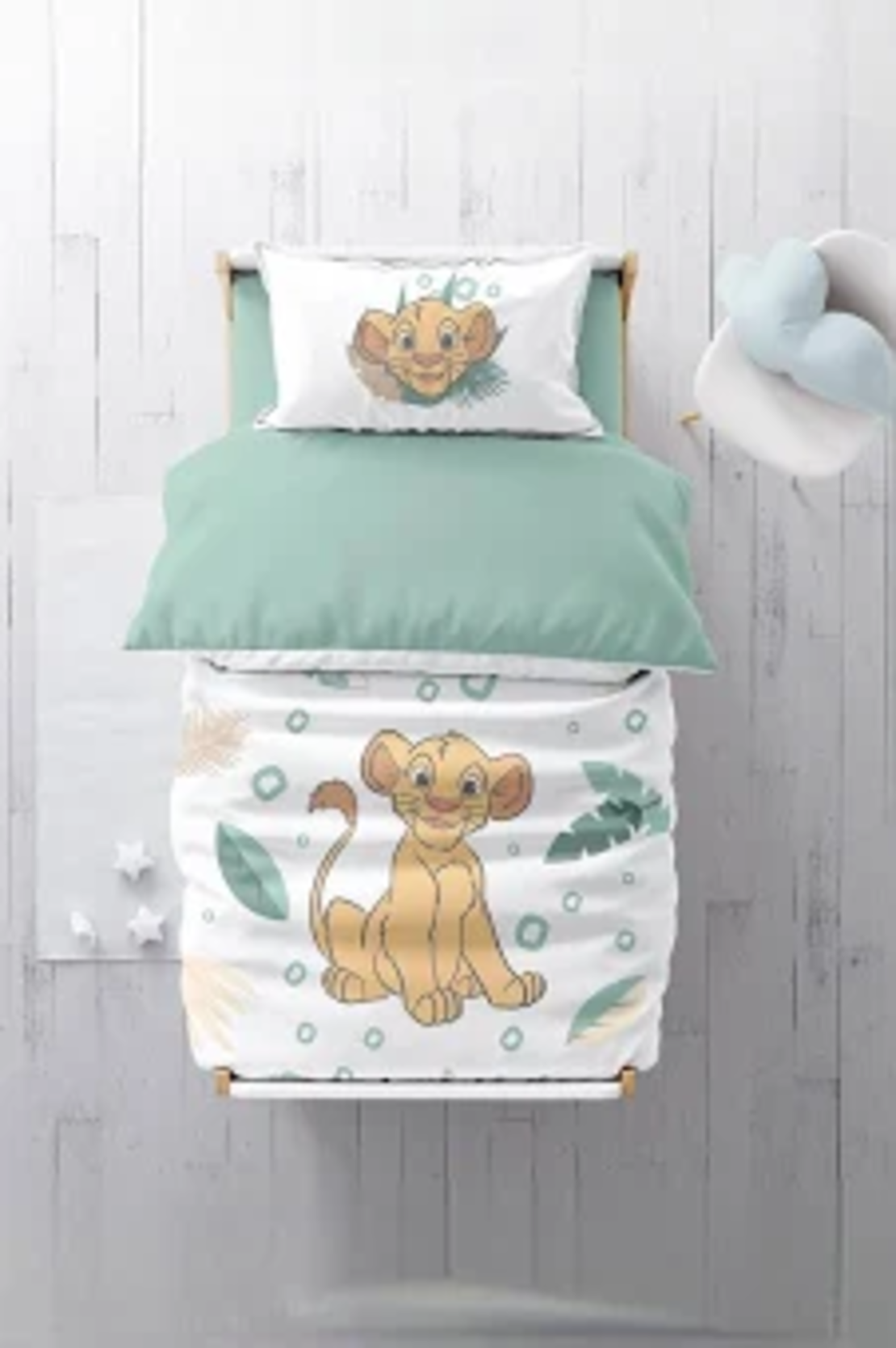 סט מצעים למיטת מעבר 100% כותנה דגם סימבה תינוק