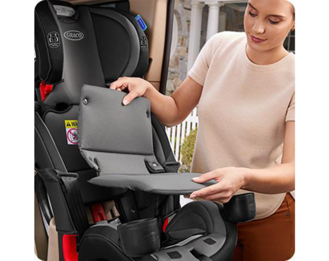 כיסא בטיחות משולב בוסטר SlimFit3 LX - אפור/שחור Stanford