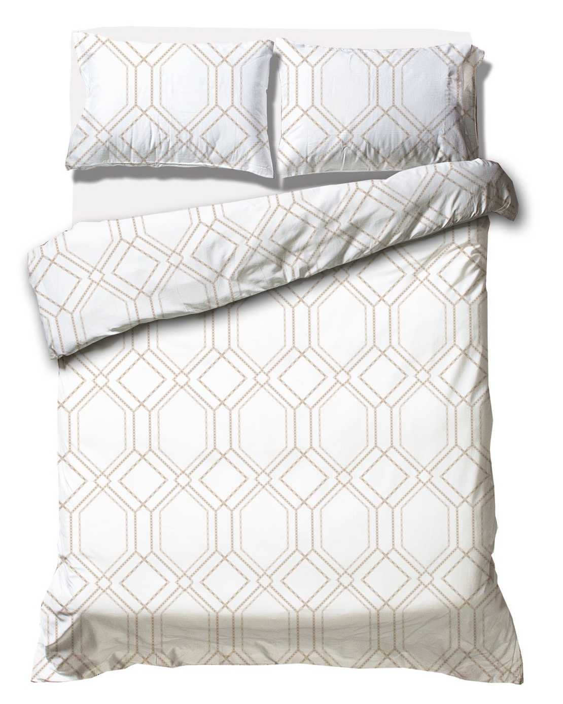 סט מצעים למיטה זוגית 100% כותנה Lorenzo לבן 160/200 -VARDINON