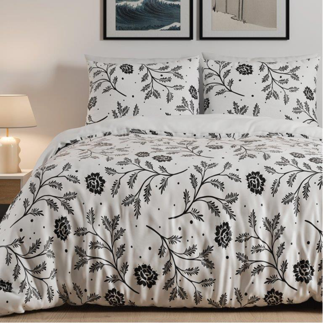 סט מצעים 100% כותנה למיטה וחצי דגם אלין 120/200