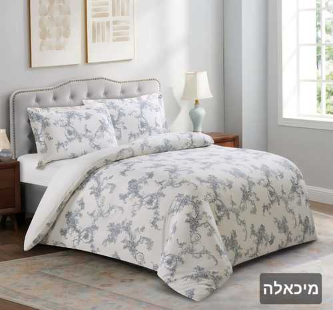 סט מצעים למיטה וחצי 100% כותנה מיכאלה  120/200