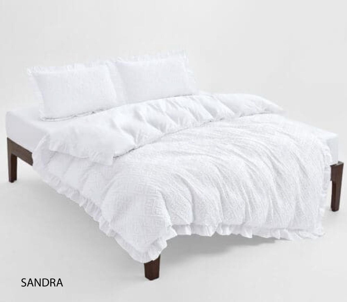 סט מצעים צבע לבן מלמלה 100% כותנה פרקל 160/200