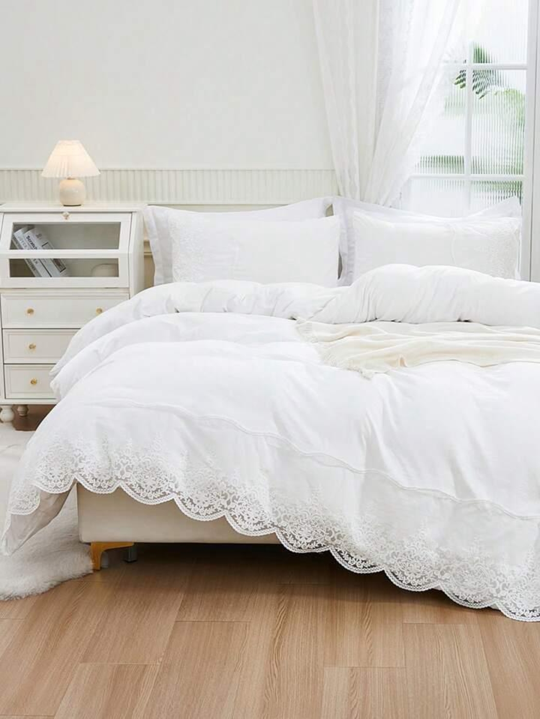 סט מצעים למיטה זוגית בית מלון מלמלה לבן 160/200