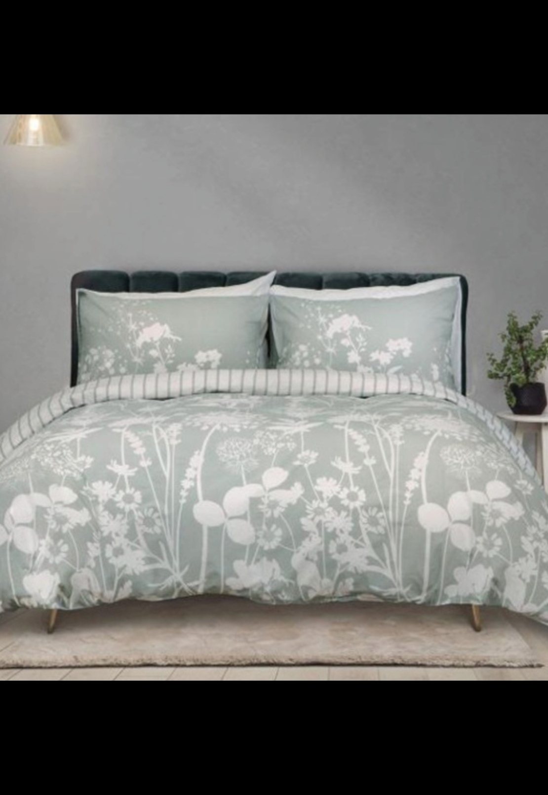 סט מצעים למיטה זוגית 100% כותנה לאה מנטה 160/200 -VARDINON