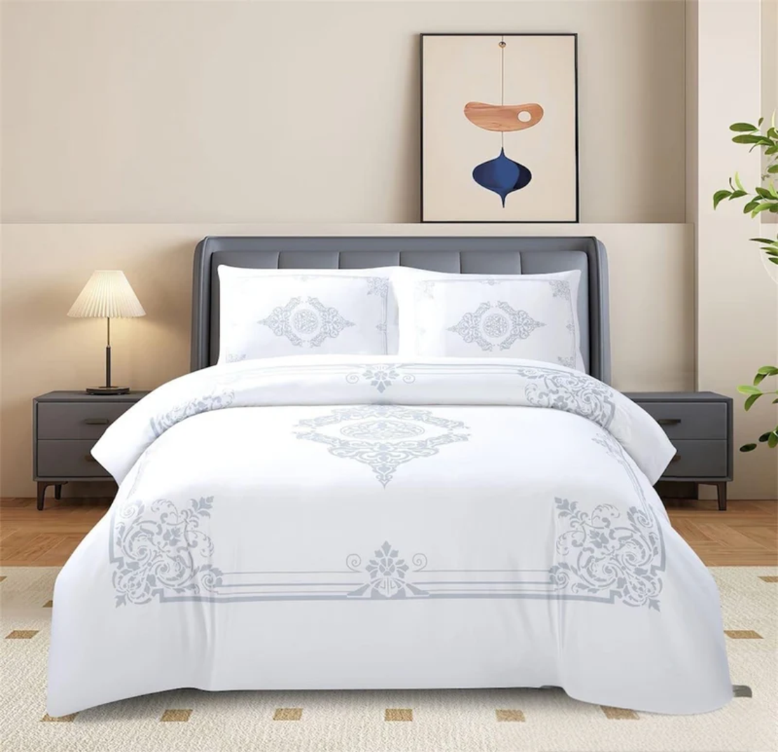 סט מצעים למיטה וחצי 100% כותנה דגם קווין 120/200