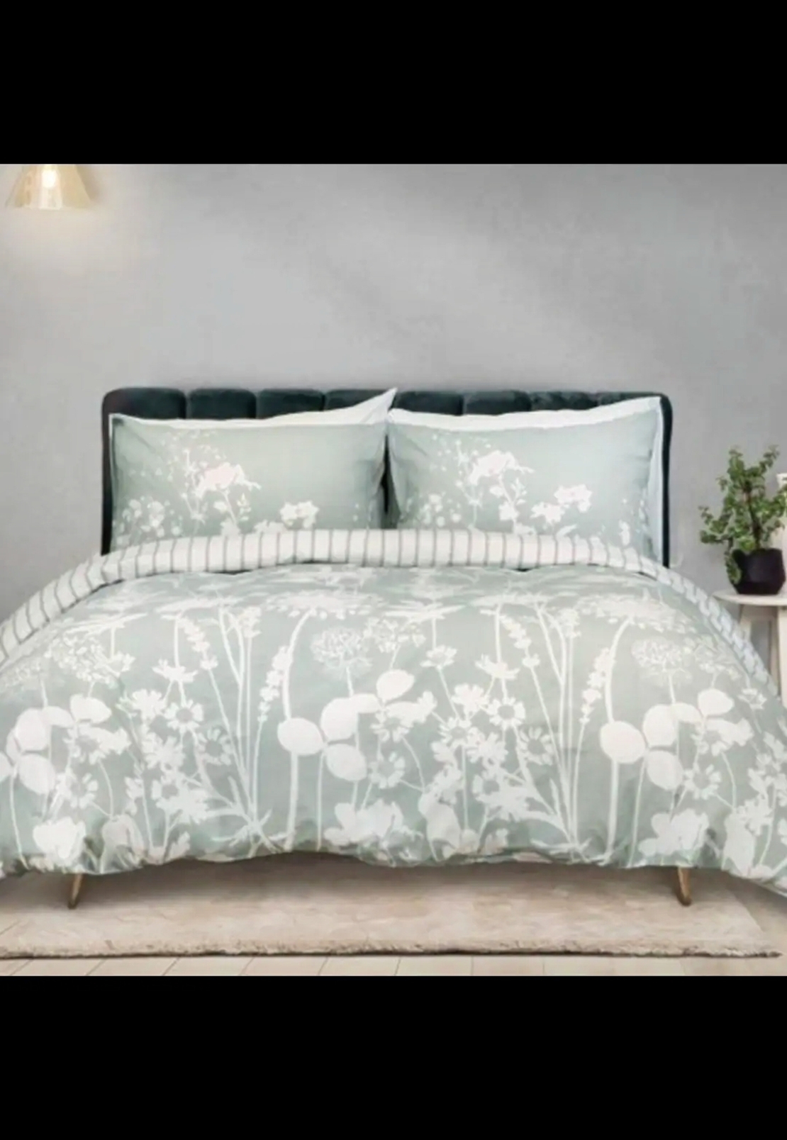 סט מצעים למיטה זוגית 100% כותנה לאה מנטה 160/200 -VARDINON