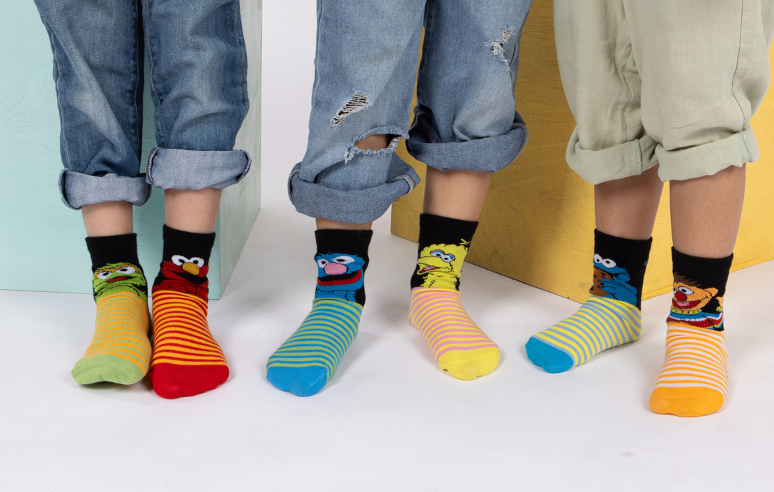 גרבי רחוב סומסום כותנה מעוצבים לילדים, 6 זוגות מידת one size שמתאימה למידות 24-34