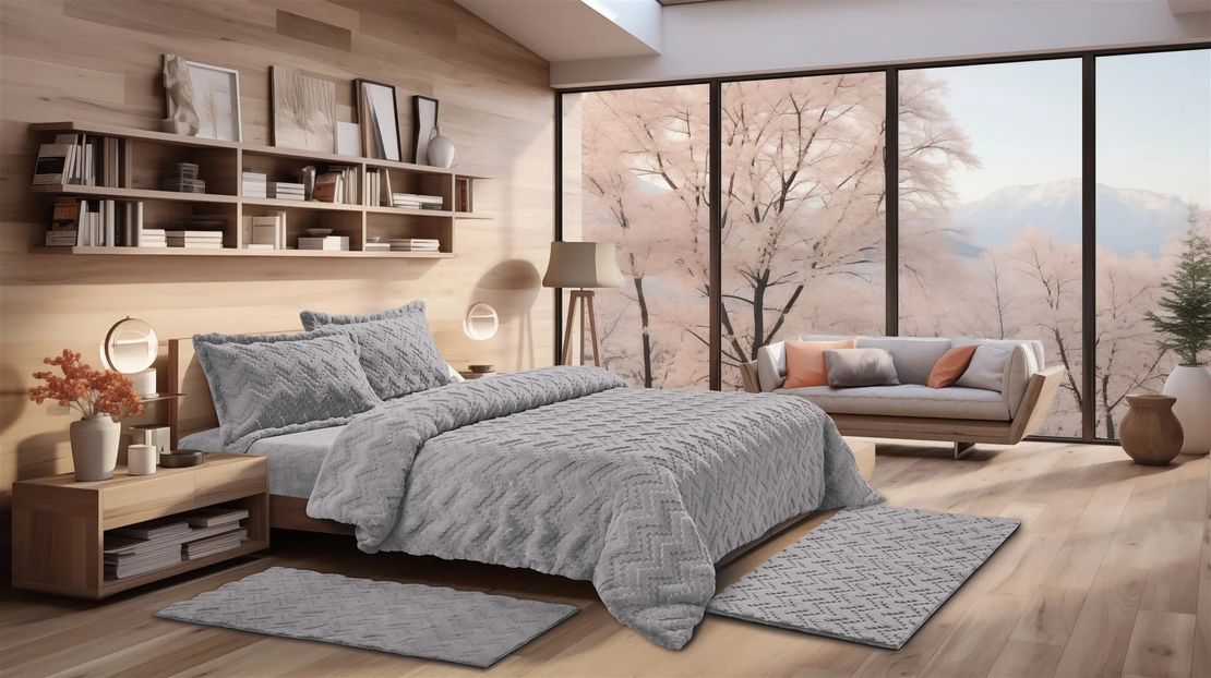 סט מצעים וינה סופט למיטה זוגית 160/200 צבע אפור