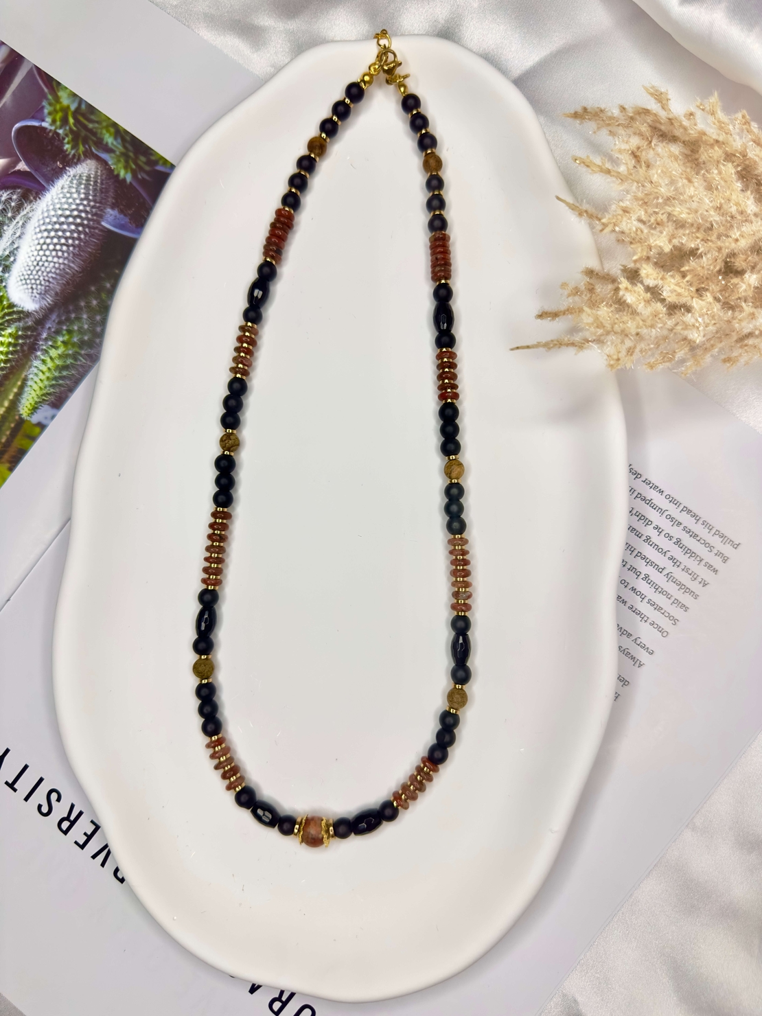 שרשרת מאלה - Dark Mala Jasper