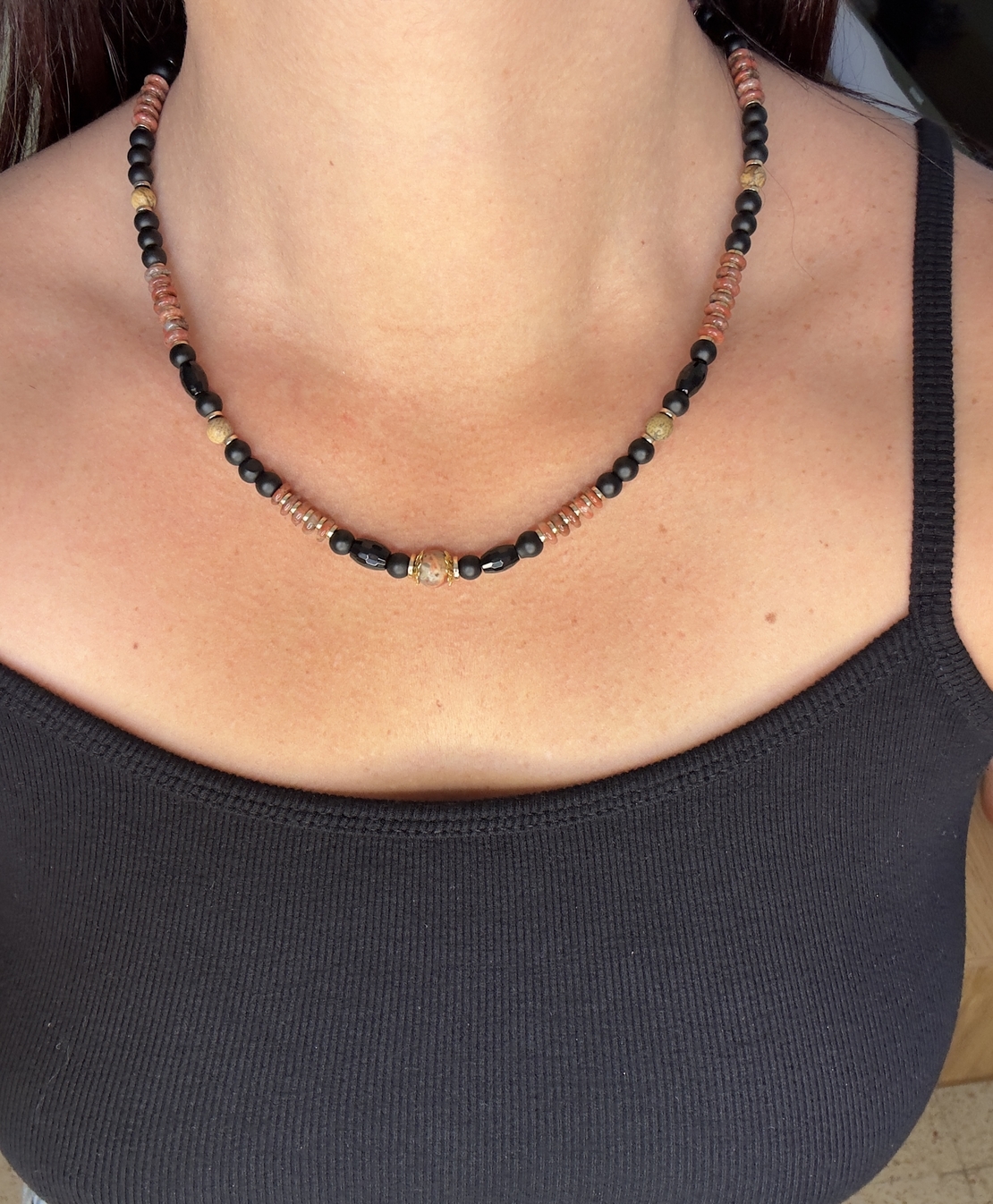 שרשרת מאלה - Dark Mala Jasper