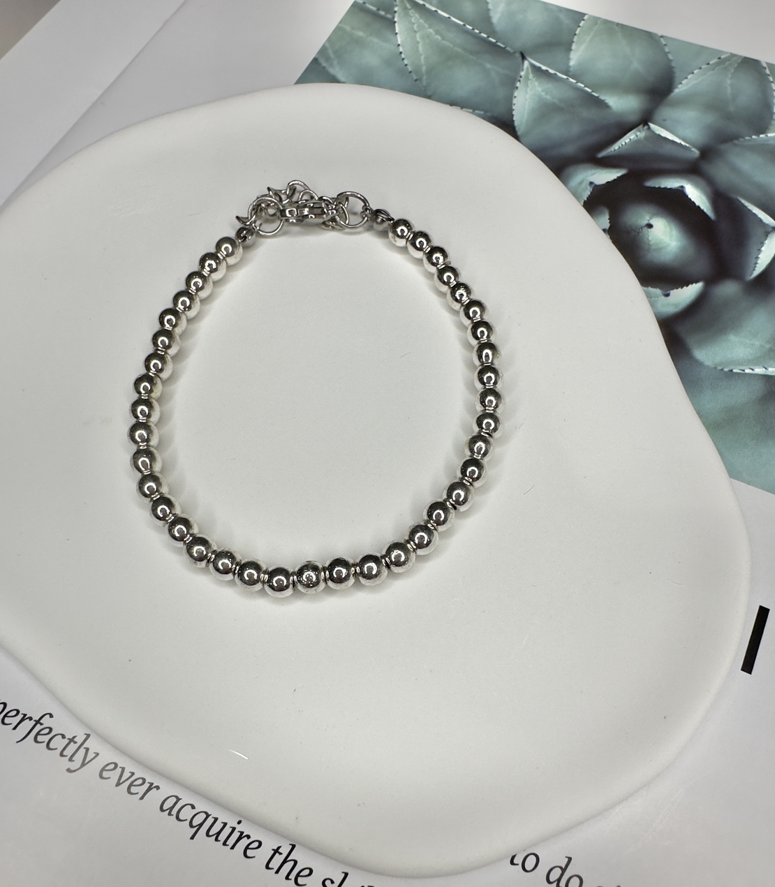 צמיד - Silver Hematite