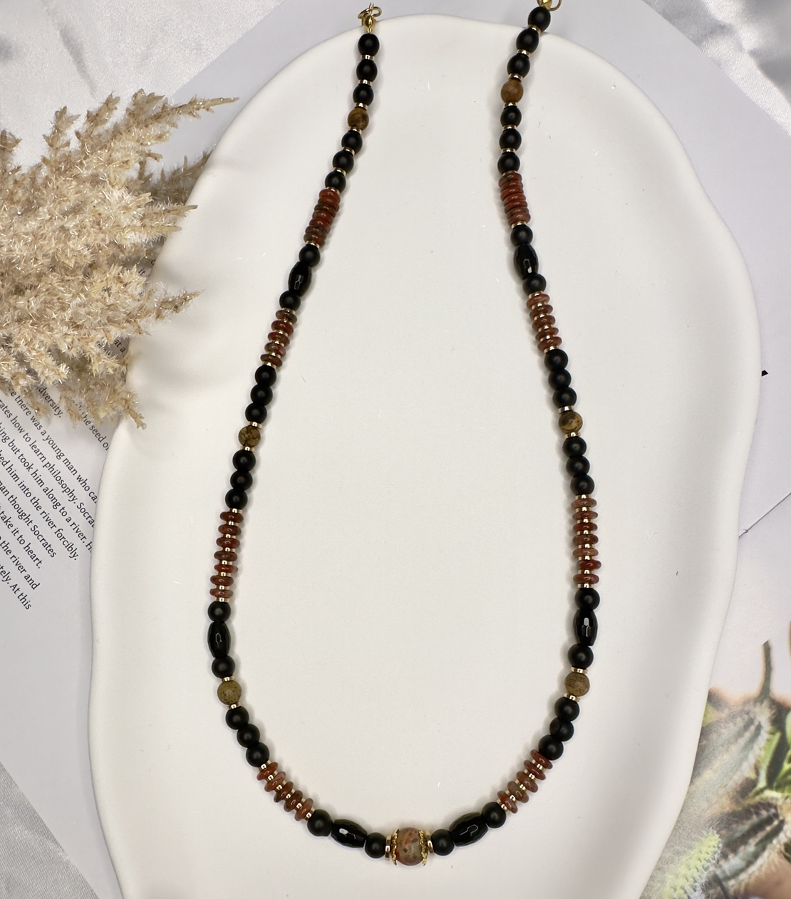 שרשרת מאלה - Dark Mala Jasper