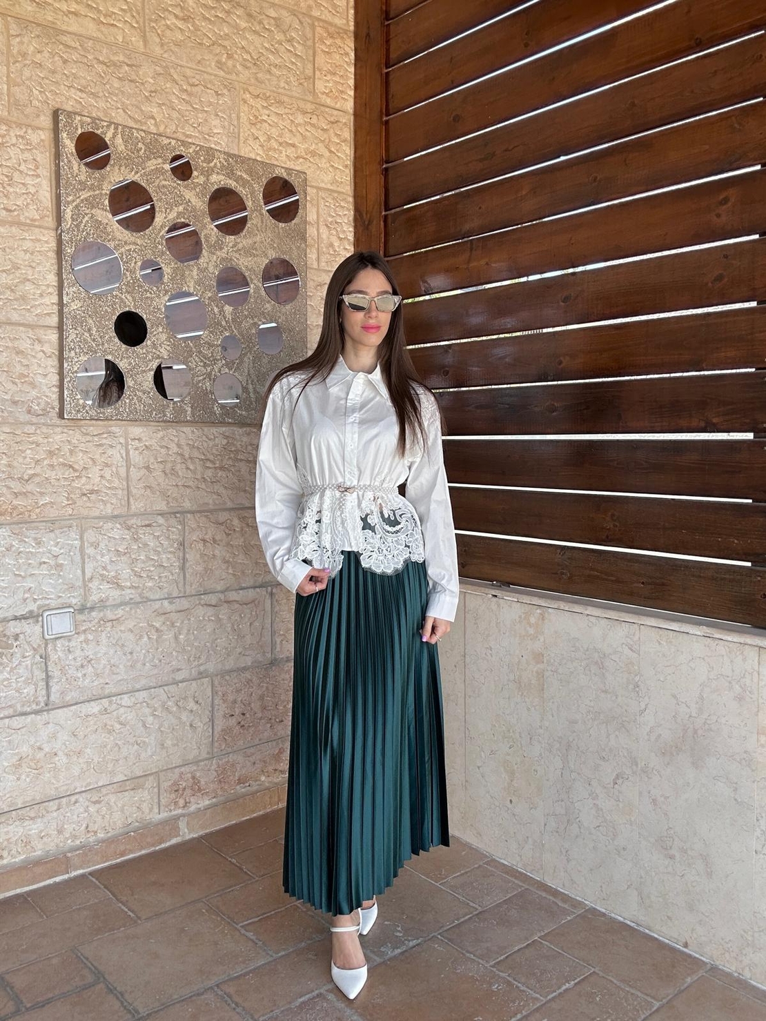 חצאית מיה -ירוק בקבוק
