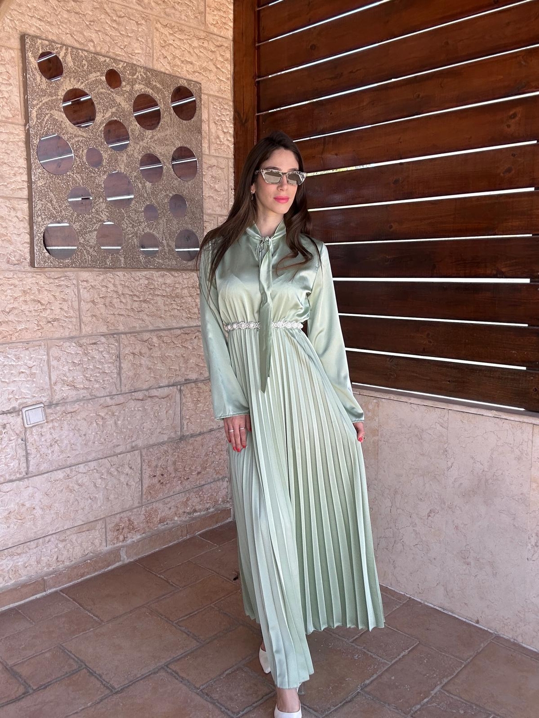 שמלה לוריס - ירוק מנטה