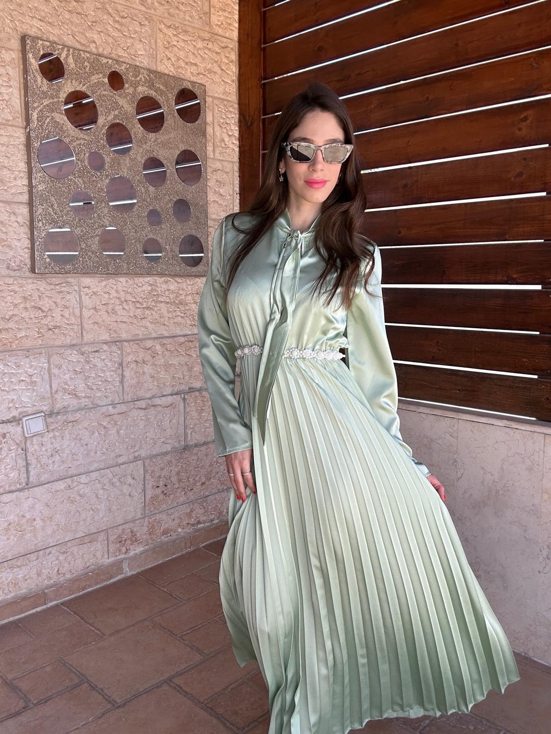 שמלה לוריס - ירוק מנטה