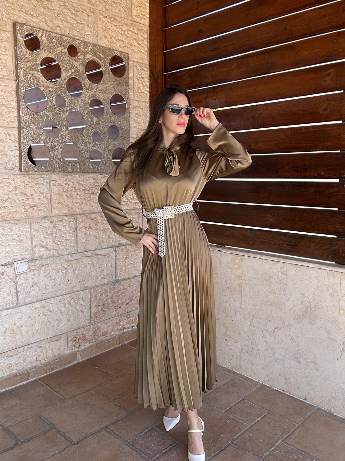 שמלה לוריס - ירוק זית