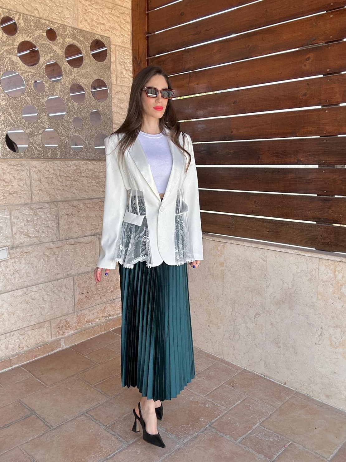 ג'קט תחרה מיכאלה - לבן