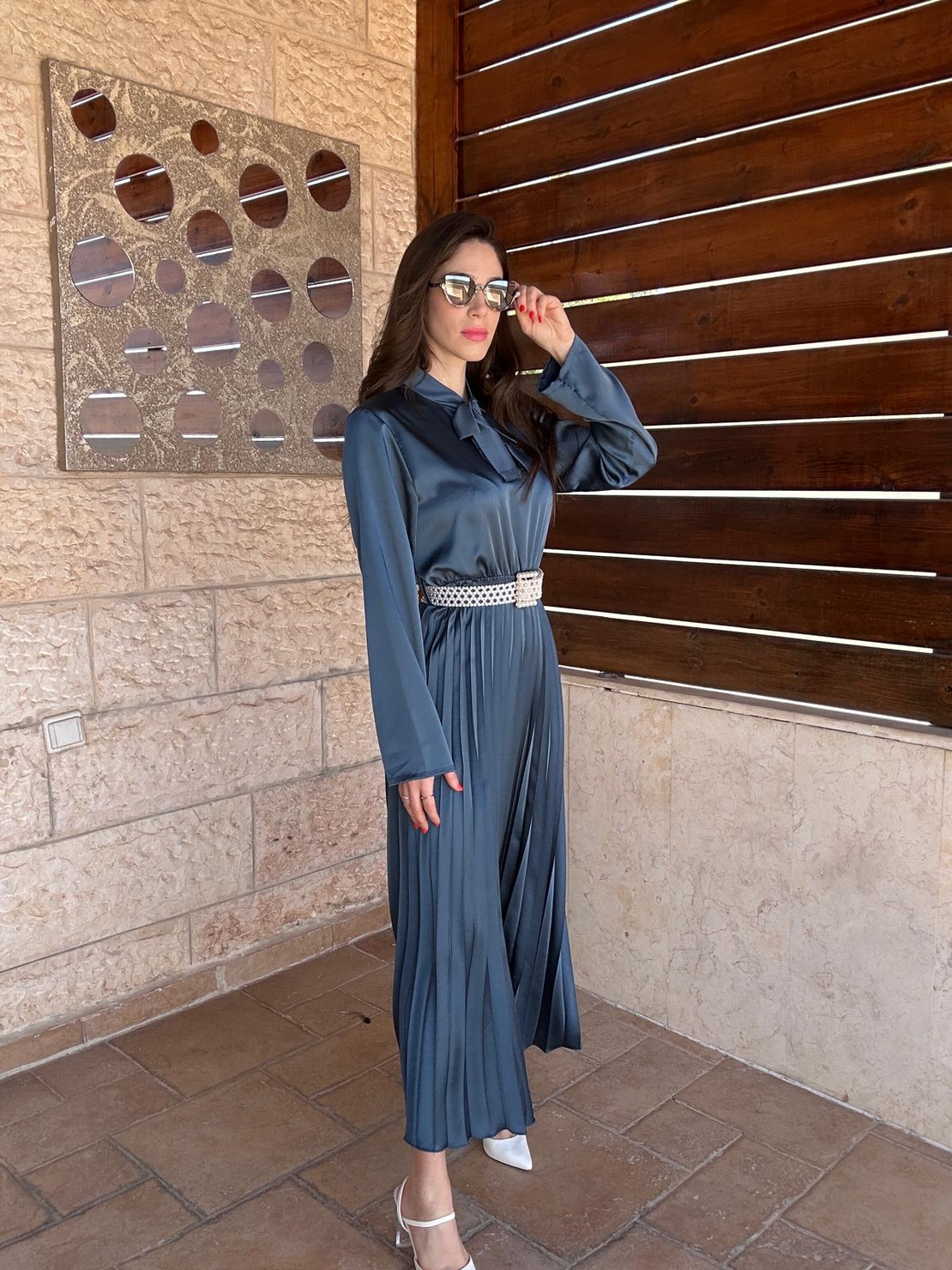 שמלה לוריס - כחול עמוק