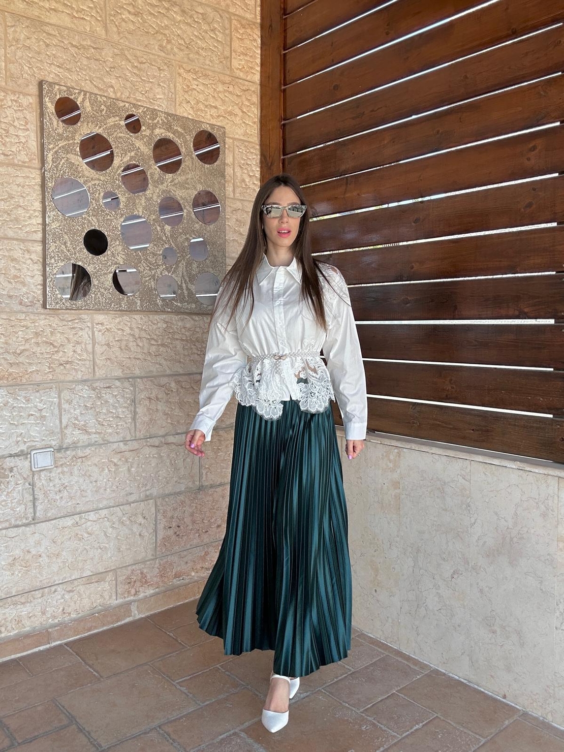 חצאית מיה -ירוק בקבוק