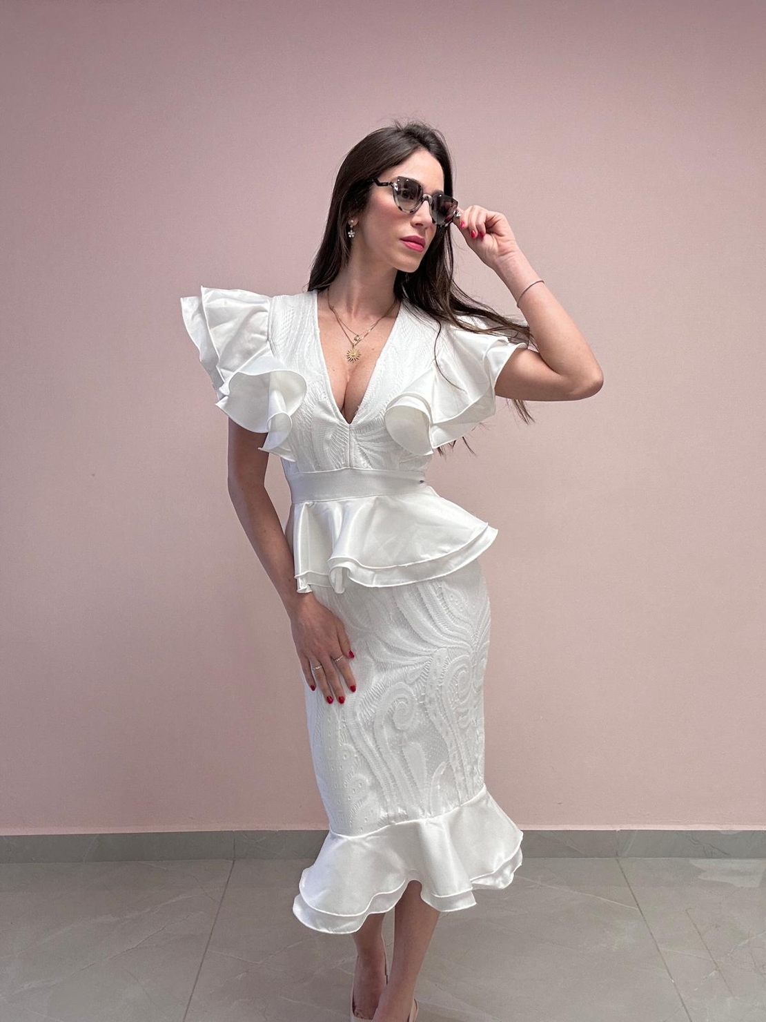 שמלה לורן - לבן