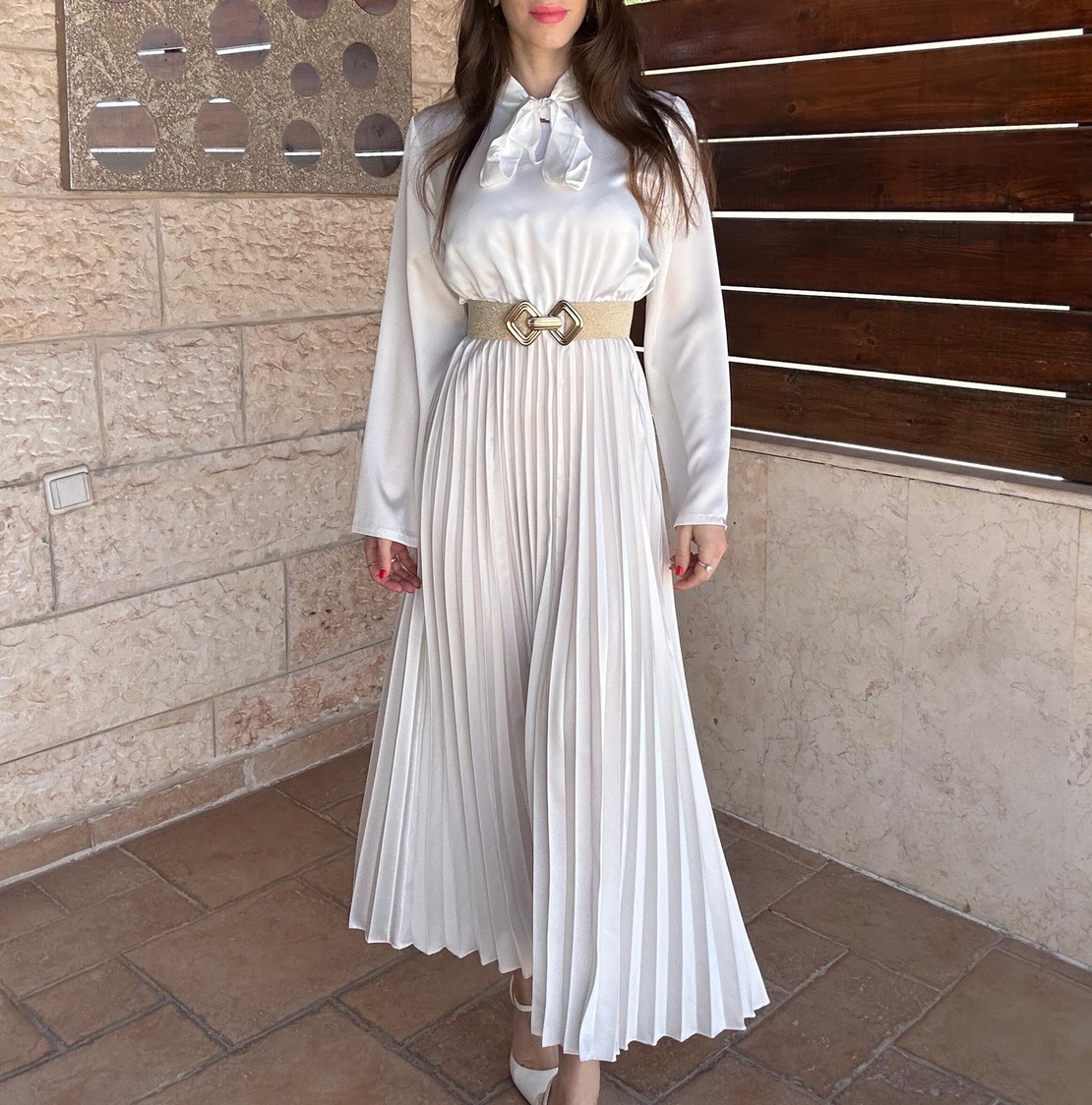 שמלה לוריס - לבן