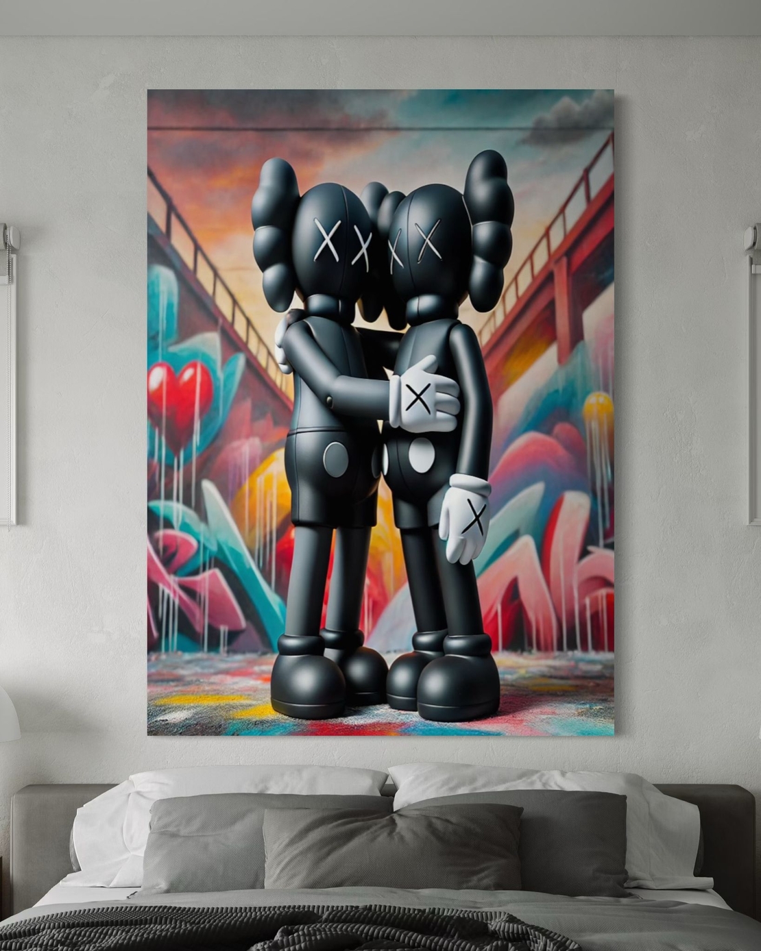 תמונה זכוכית זוג kaws