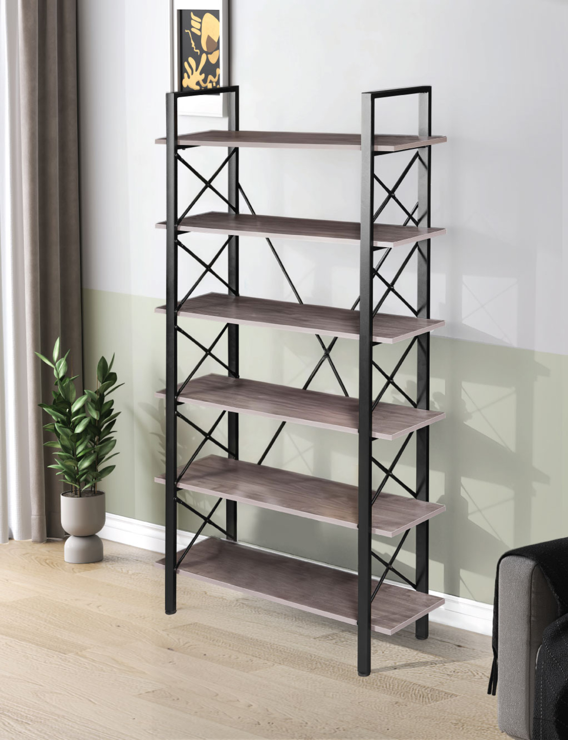 ספריית מדפים מעוצבת 90×200 דגם מאיה Maya | מבית WOODY