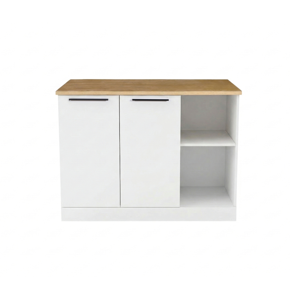 אי למטבח משולב שולחן בר דגם לורן Loren Open לבן משולב עץ | מבית WOODY