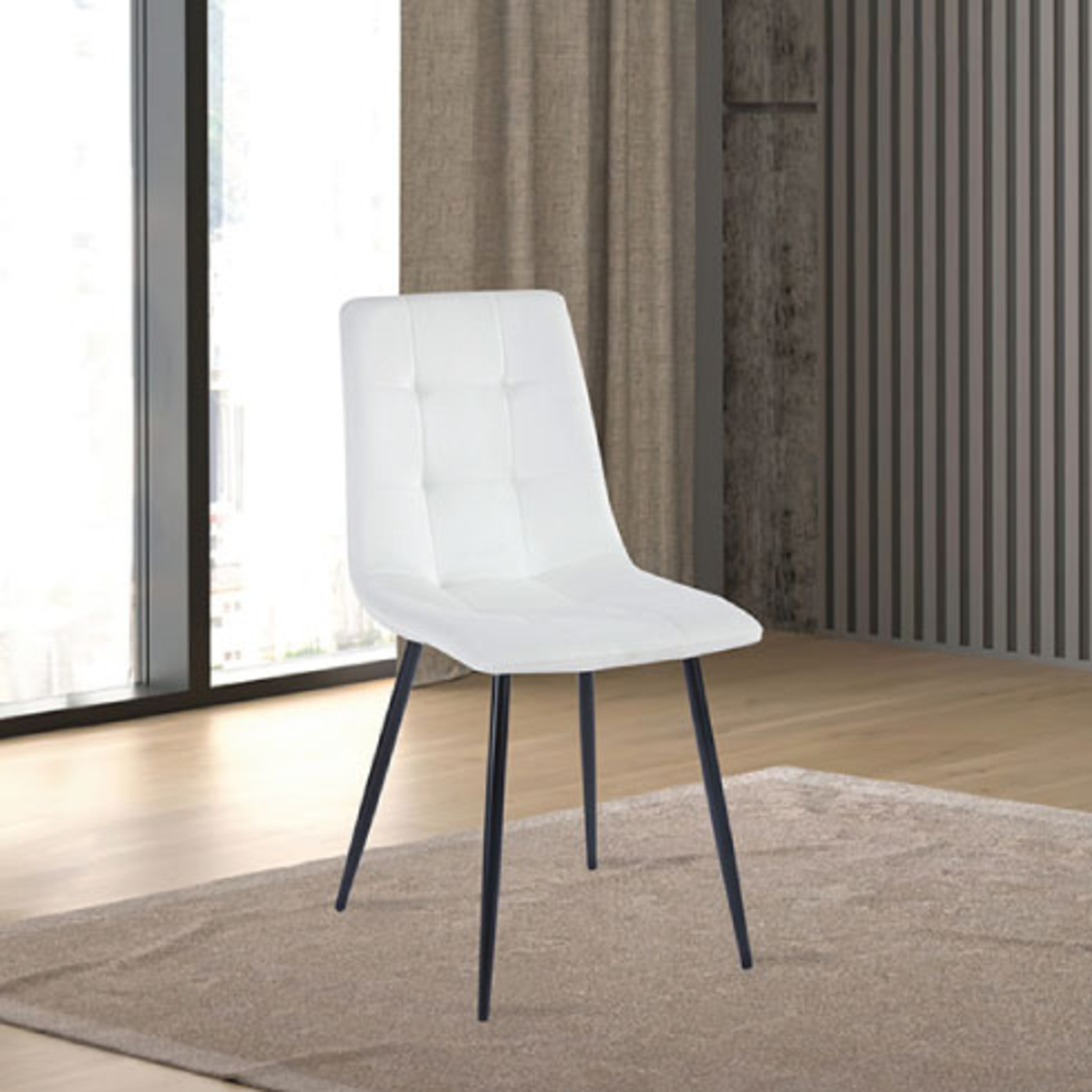 סט 4 כסאות לפינת אוכל מבד קטיפה דגם כלנית Kalanit לבן | מבית WOODY