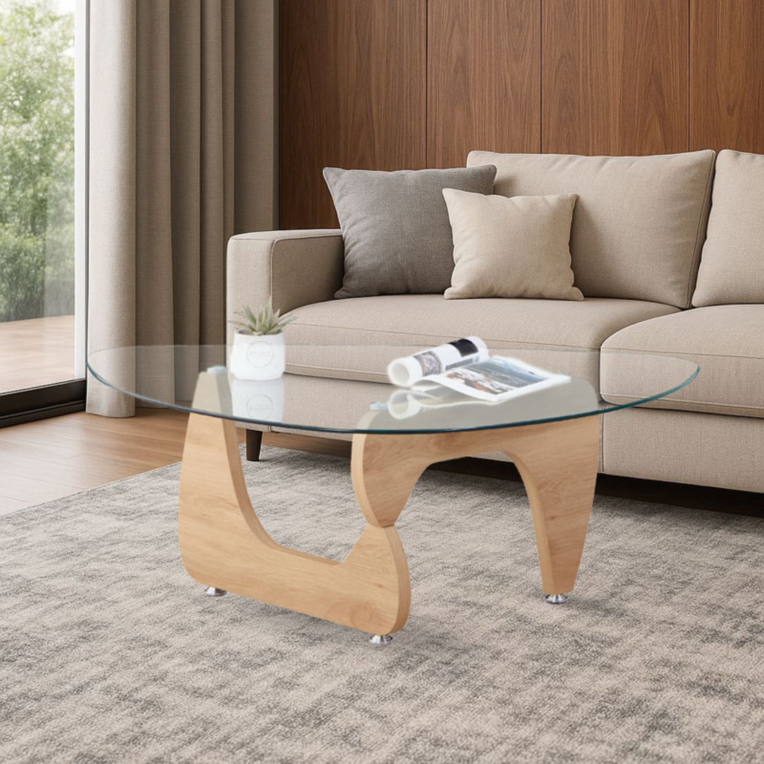 שולחן סלון זכוכית דגם סתיו STAV מייפל | מבית WOODY