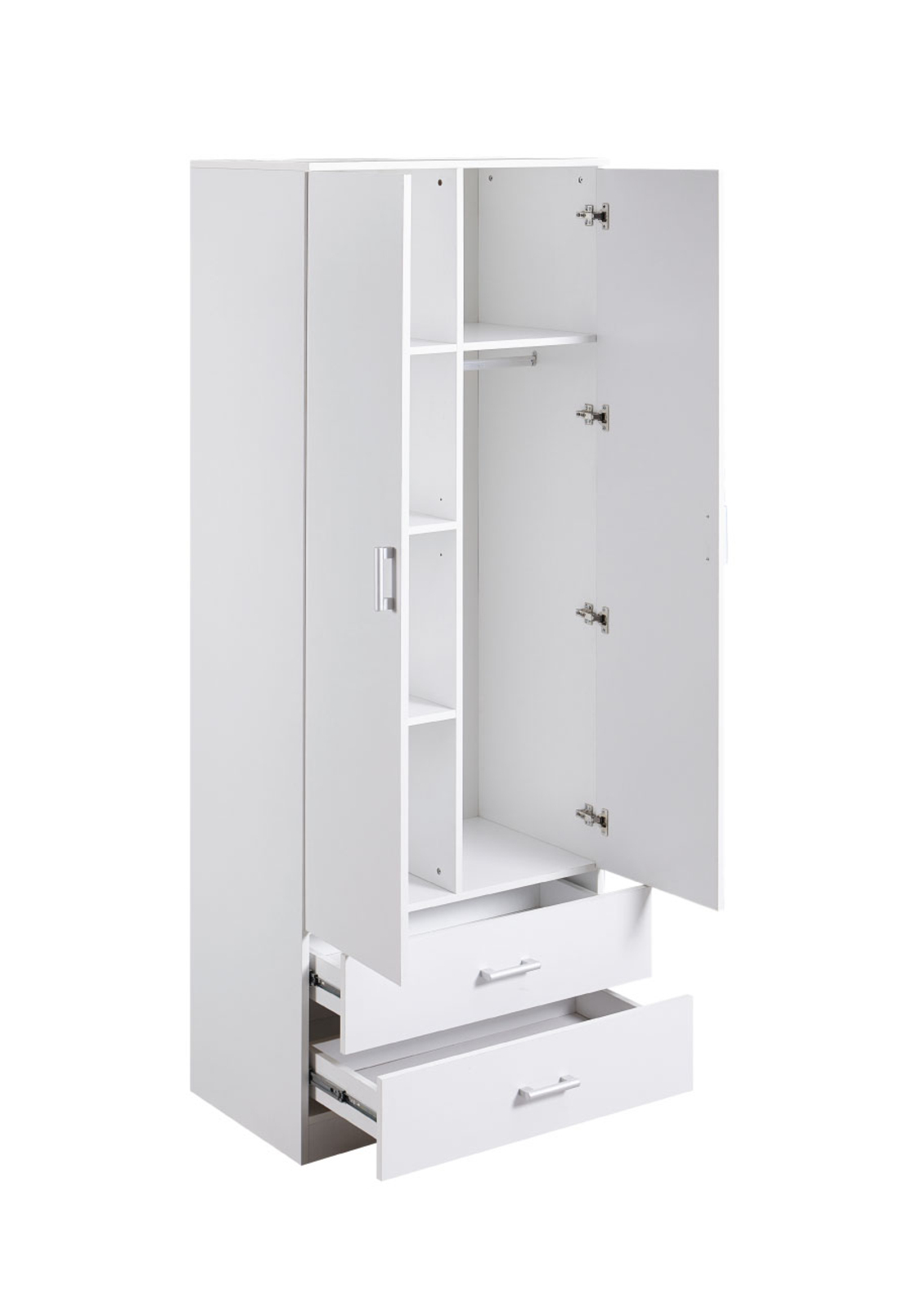 ארון בגדים 2 דלתות 80×220 דגם מתן Matan לבן | מבית WOODY