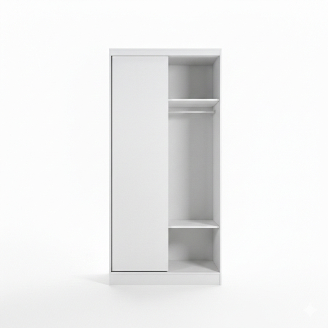 ארון הזזה 2 דלתות 100×220 דגם מיאמי Miami לבן | מבית WOODY