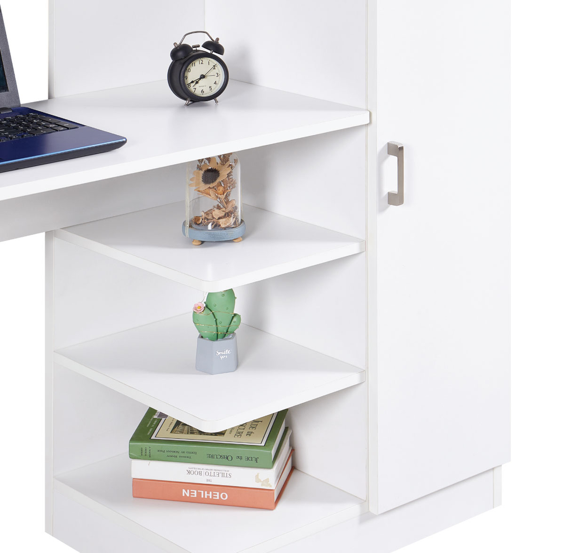 שולחן תלמיד משולב ספרייה דגם טליה Talia לבן | מבית WOODY