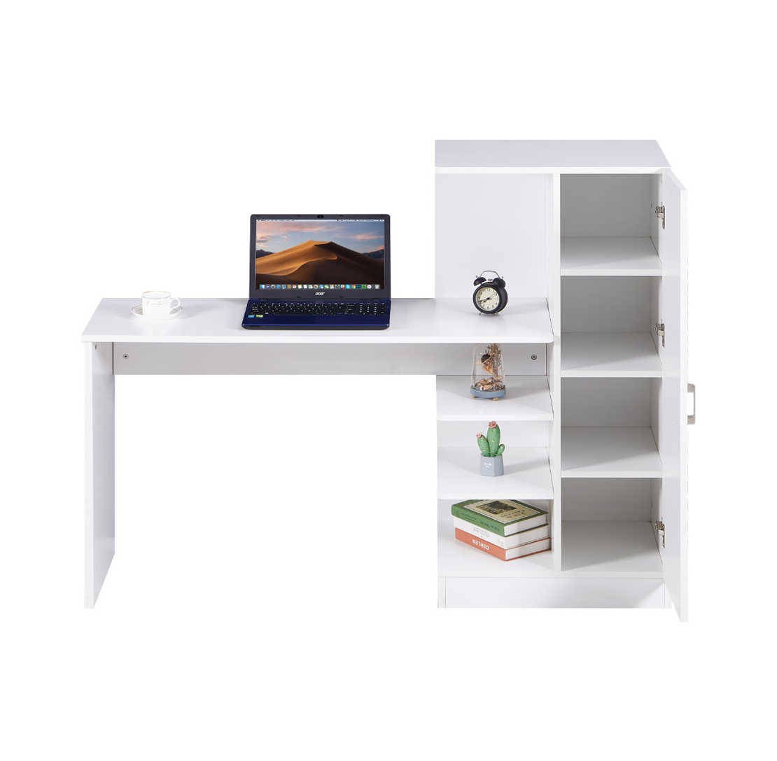 שולחן תלמיד משולב ספרייה דגם טליה Talia לבן | מבית WOODY