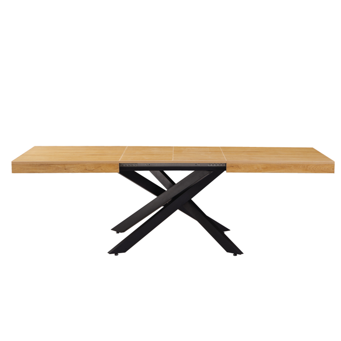 שולחן פינת אוכל נפתח 160-240 דגם אפולו Apollo עץ טבעי רגל שחורה | מבית WOODY