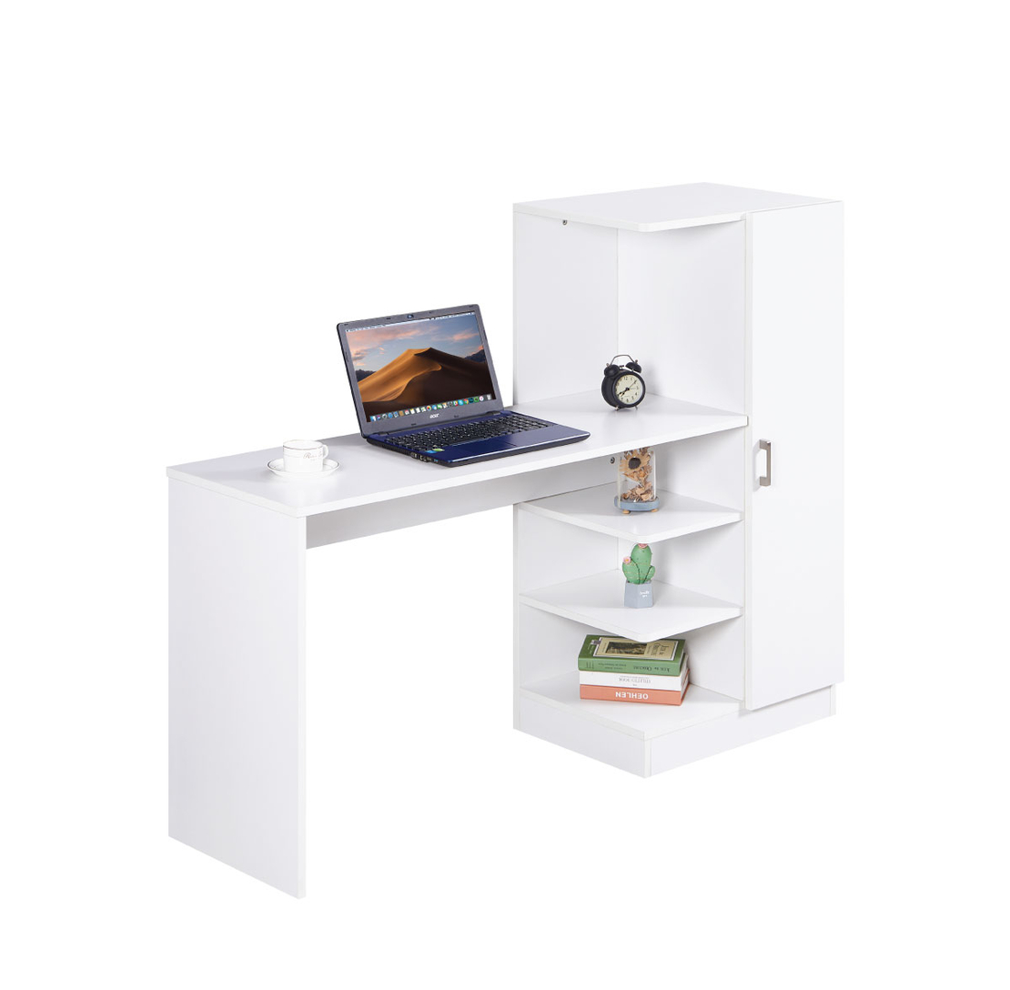 שולחן תלמיד משולב ספרייה דגם טליה Talia לבן | מבית WOODY