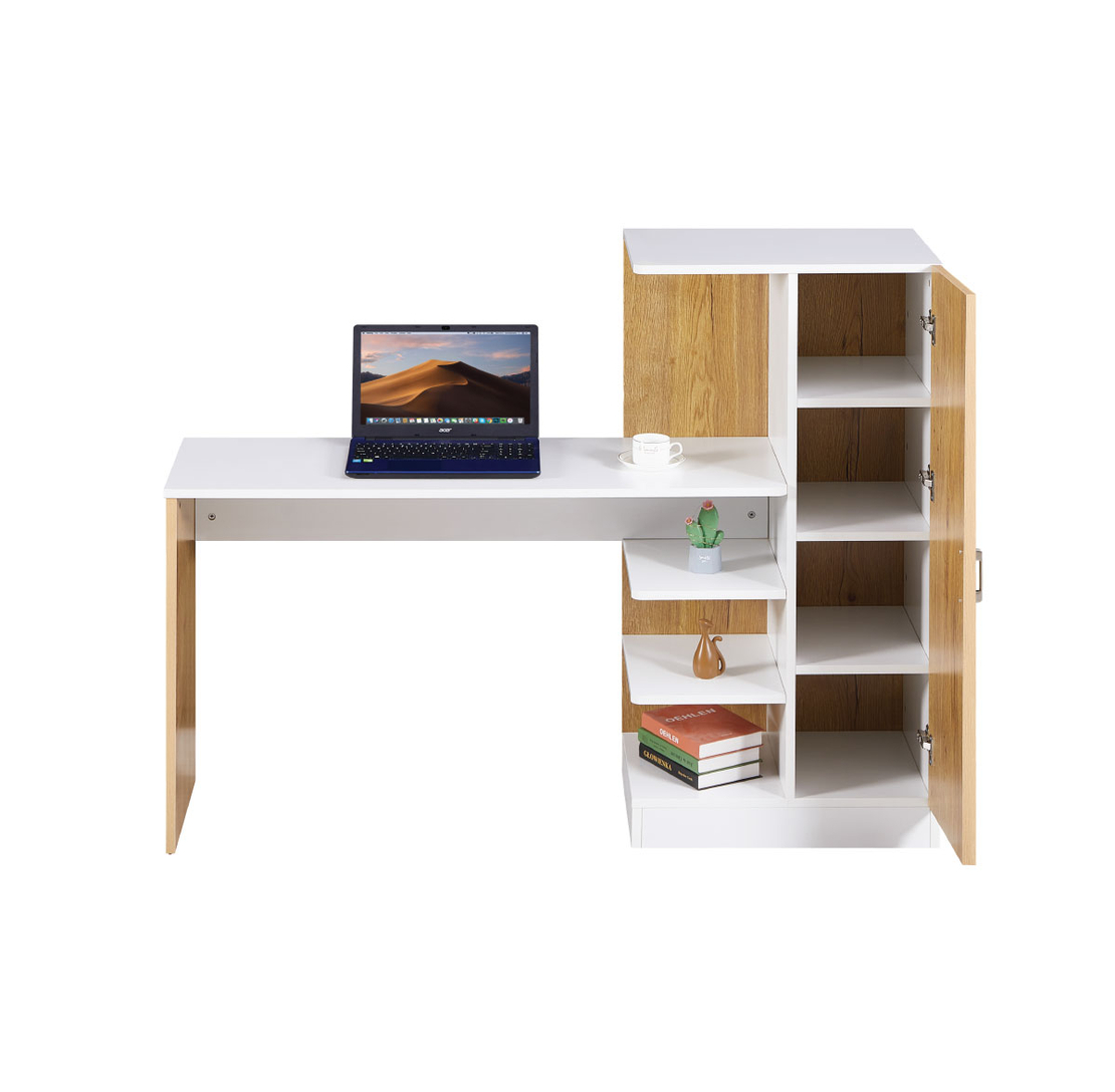 שולחן תלמיד משולב ספרייה דגם טליה Talia לבן משולב עץ | מבית WOODY