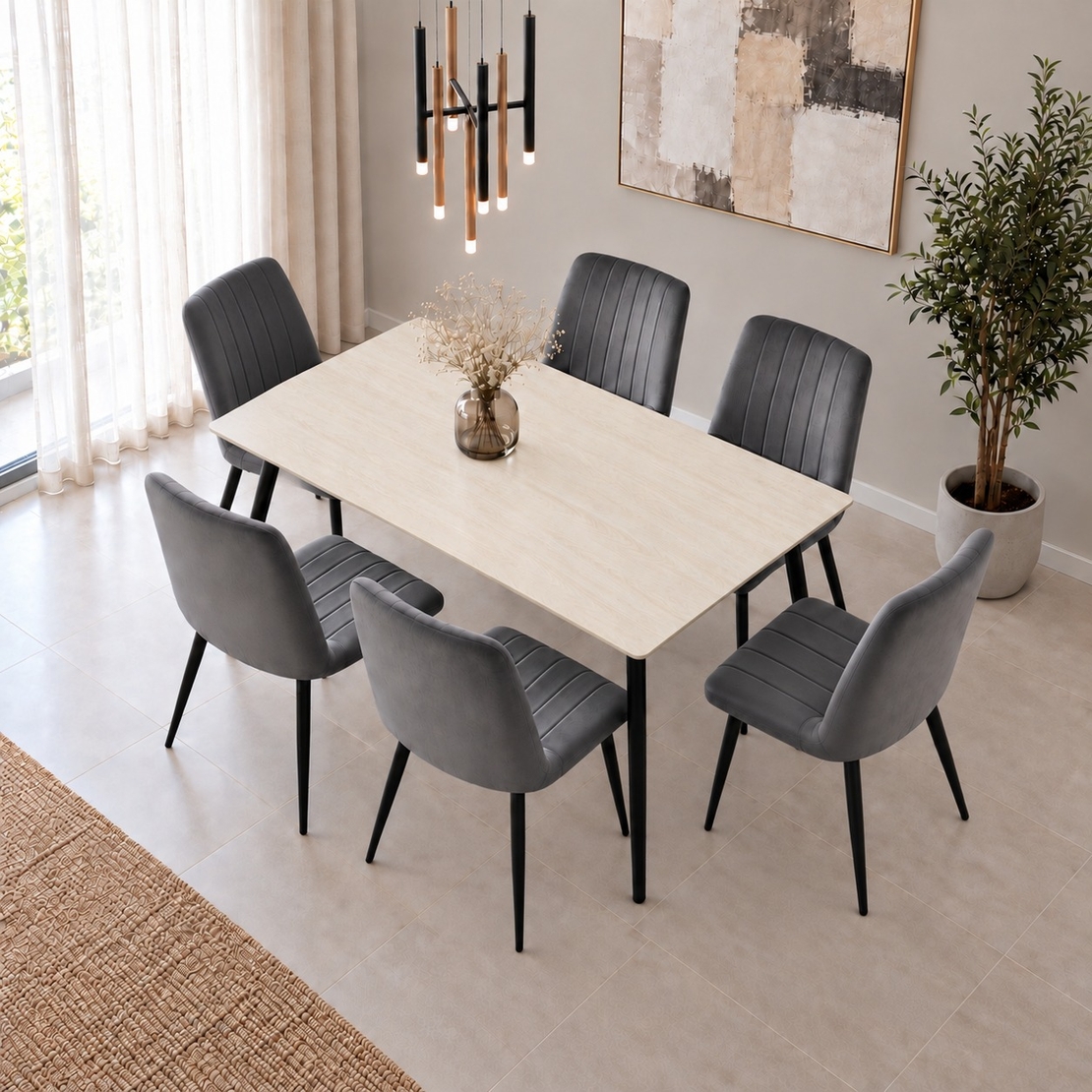 פינת אוכל פלטת קרמיקה 120X70 ס