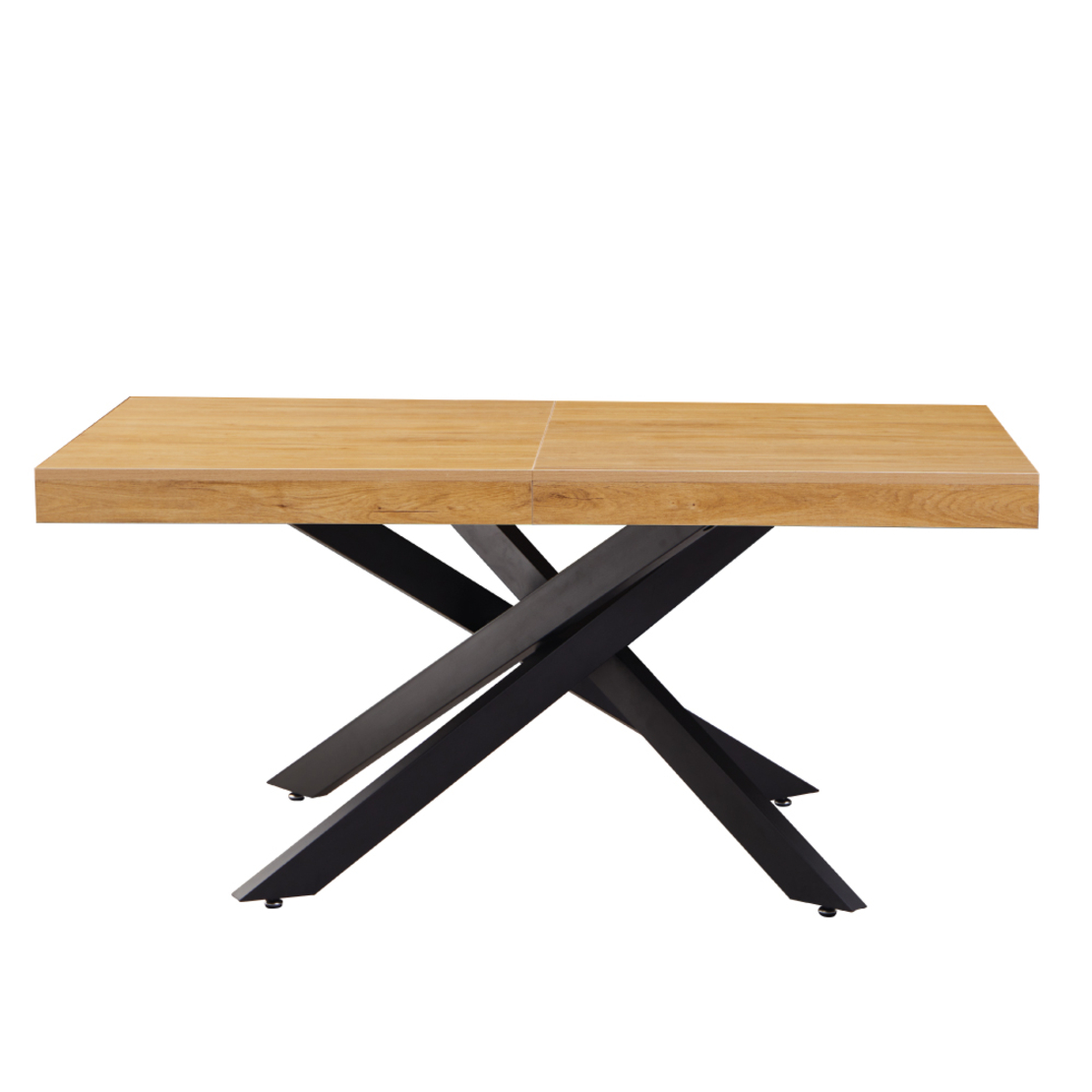 שולחן פינת אוכל נפתח 160-240 דגם אפולו Apollo עץ טבעי רגל שחורה | מבית WOODY